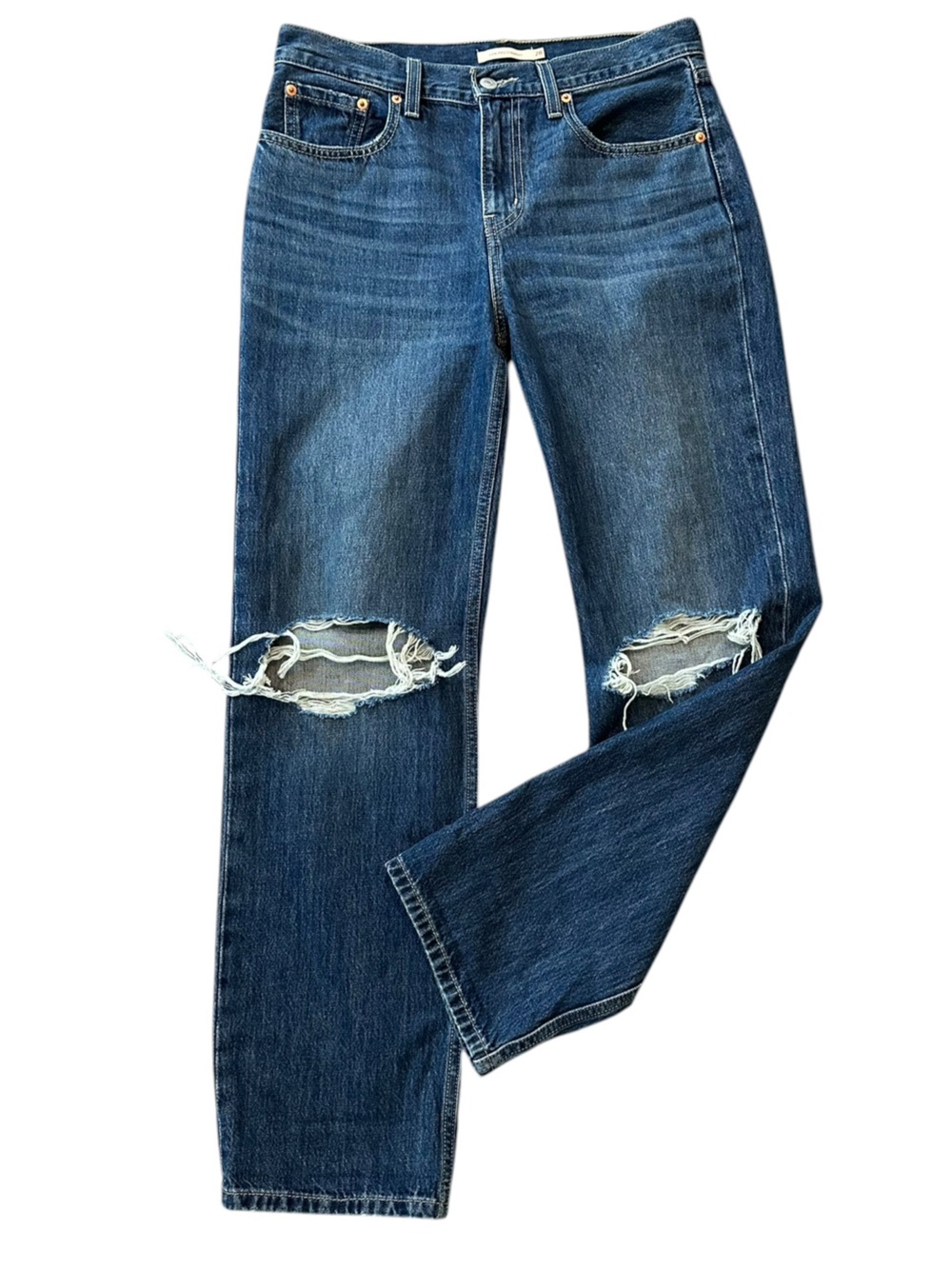 LEVI’S LowPro Straight 100% cotton distressed straight leg jeans size 28